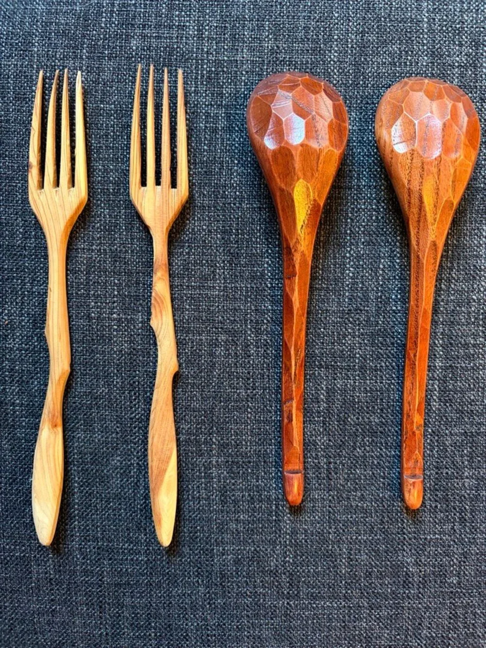 Beatuiful artistic wooden spoons and forks